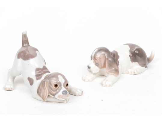 Duo Lladro Porcelain Puppies
