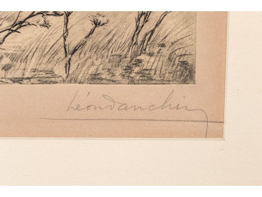 Leon Danchin (French, 1887-1938) Ltd. Ed. Lithograph, Setters In The Landscape