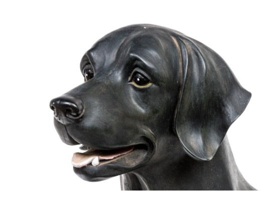 Resin Figure Of A Seated Labrador Dog