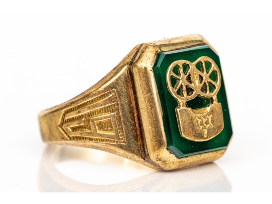 10k 1928 School Ring And Wing Pin