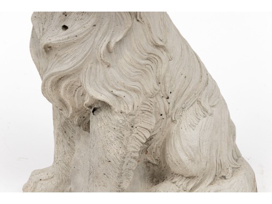Cast Stone Seated Retriever Puppy
