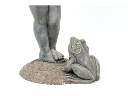 Garden Sculpture Putti With Frog
