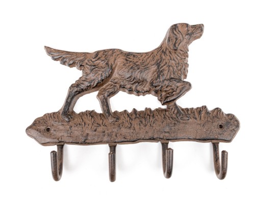 Playful Cast Iron Dog Form Coat Hook