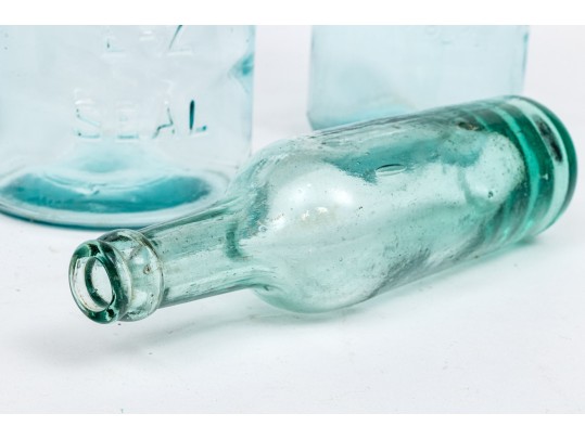 Collection Of Four Vintage Glass Bottles