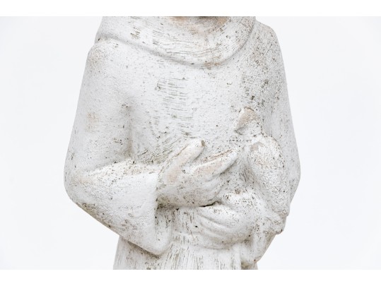 Painted Cast Stone Figure Of Saint Francis