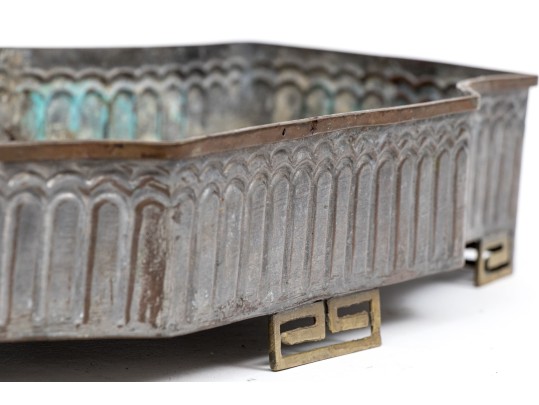 Art Deco Style Mixed Metal Planter