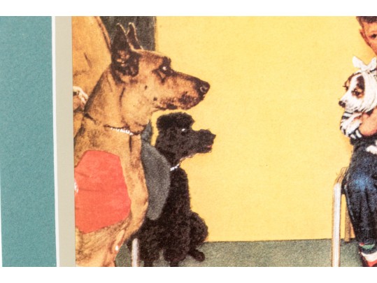 Custom Framed Norman Rockwell Decorative Print With Stamps