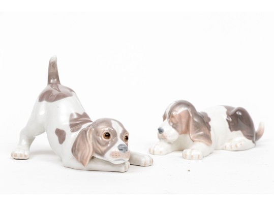 Duo Lladro Porcelain Puppies