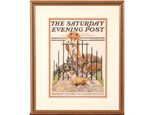 Vintage Framed The Saturday Evening Post Cover