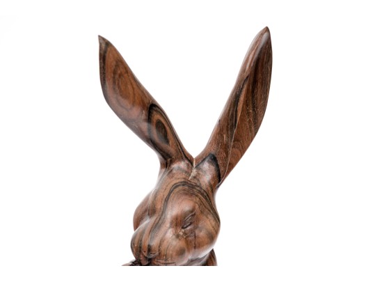Indonesian Hadi Handicraft Carved Wood Rabbit