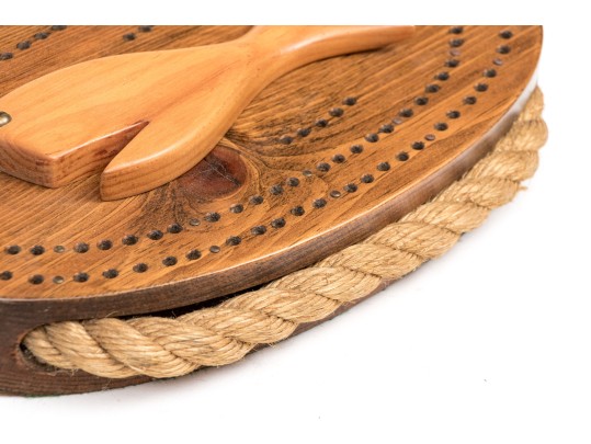 Pine Farm Crafts MA Whale Motif Cribbage Board