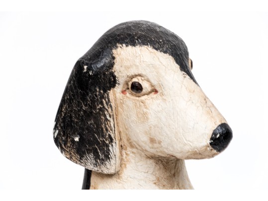 Camden Maine Carved And Painted Wood Dog, 1992