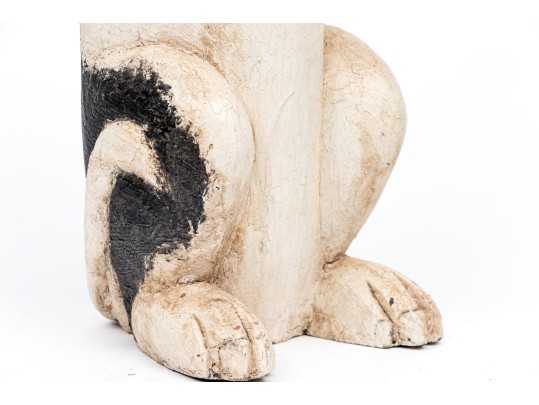 Camden Maine Carved And Painted Wood Dog, 1992
