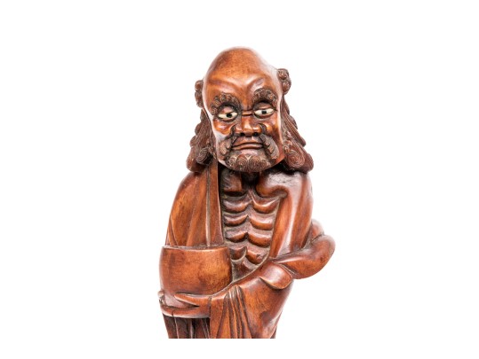 Chinese Carved Wood Figure Of An Immortal