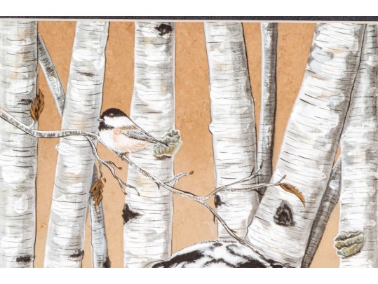Marty H. Gordon (American [CT], 1947-2018) Print, English Setter With Birch Trees