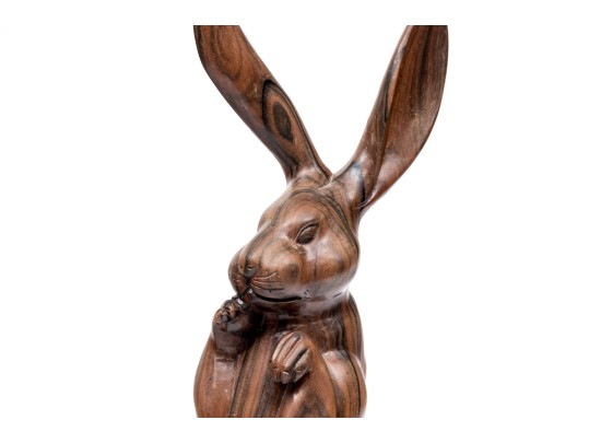 Indonesian Hadi Handicraft Carved Wood Rabbit