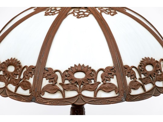Vintage Slag Glass Table Lamp