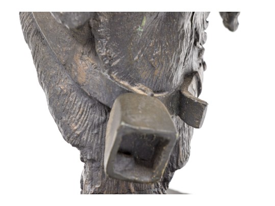 Phil Cote Bronze Finished Composition Head Of A Retriever Dog On Stand
