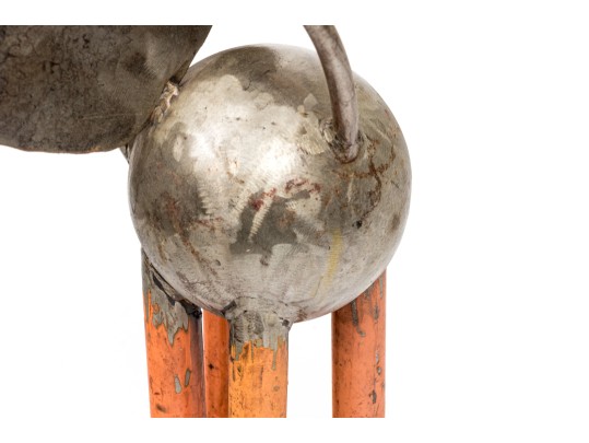 Vintage Artisanal Metal Sculpture Of A Dog