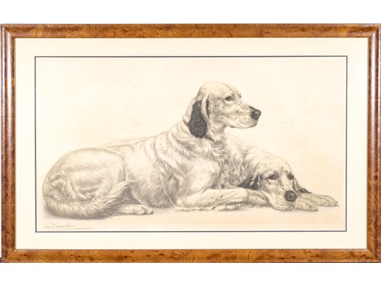 Leon Danchin (French, 1887-1938) Ltd. Ed. Lithograph, English Setters 