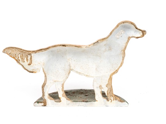 Decorative Painted Iron Golden Retriever Door Stop