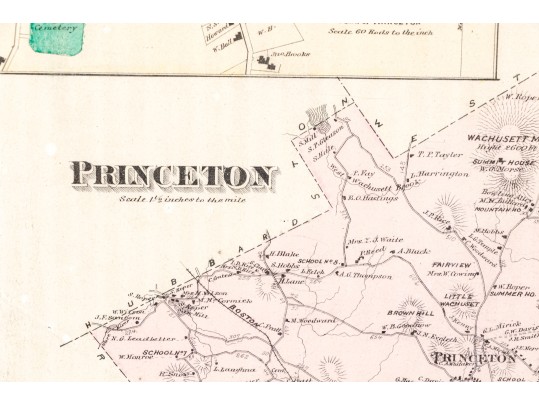 Antique Map Of Princeton, NJ