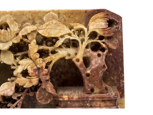 Pair Of Chinese Carved Soapstone Bookends