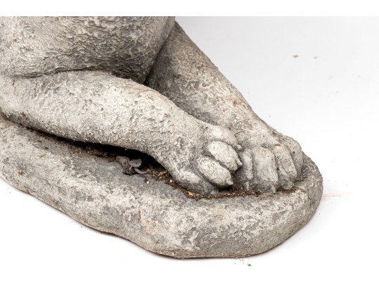 Cast Stone Dog With Angel Wings