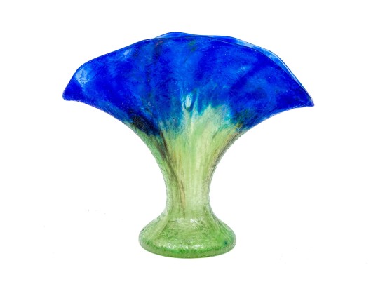 Stunning Arts And Crafts Art Glass Vase With Chipped Ice Finish, Ca. 1920 Or Earlier