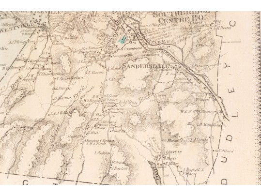 Antique Map Sturbridge And Southbridge