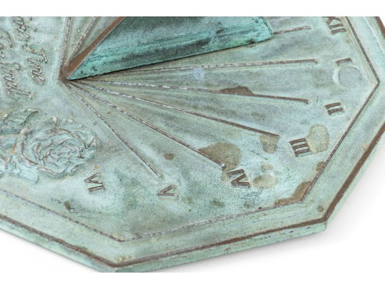 Cast Bronze Finished Brass Sundial
