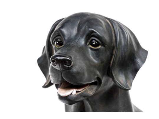 Resin Figure Of A Seated Labrador Dog
