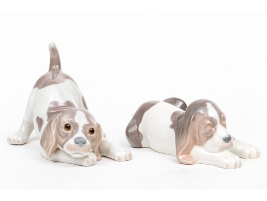 Duo Lladro Porcelain Puppies