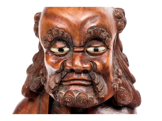 Chinese Carved Wood Figure Of An Immortal