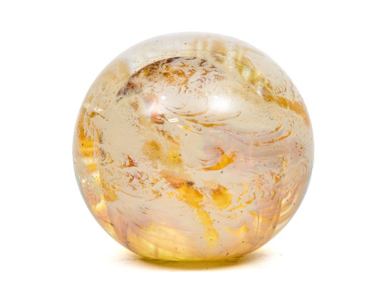 Josh Simpson (American [CT], B. 1949) Signed Art Glass Planet Paperweight, 1993