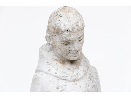 Painted Cast Stone Figure Of Saint Francis