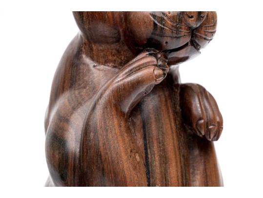 Indonesian Hadi Handicraft Carved Wood Rabbit