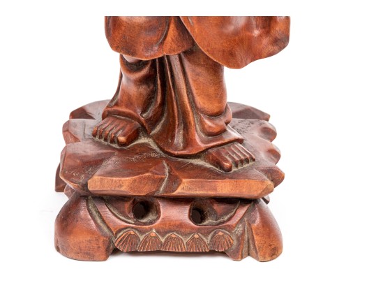 Chinese Carved Wood Figure Of An Immortal