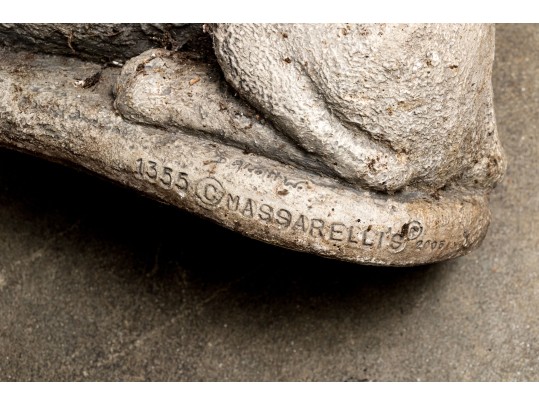 Cast Stone Dog With Angel Wings