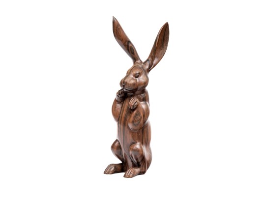 Indonesian Hadi Handicraft Carved Wood Rabbit