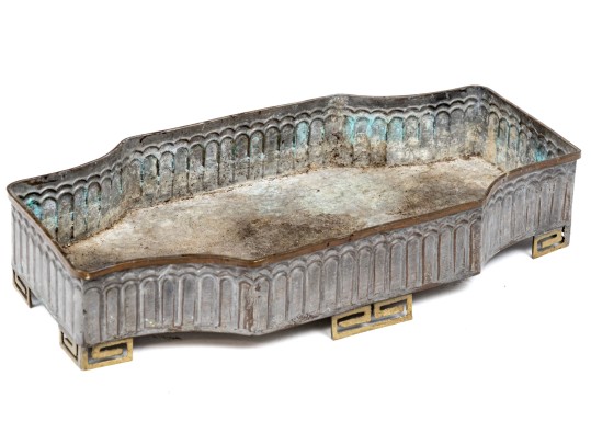Art Deco Style Mixed Metal Planter