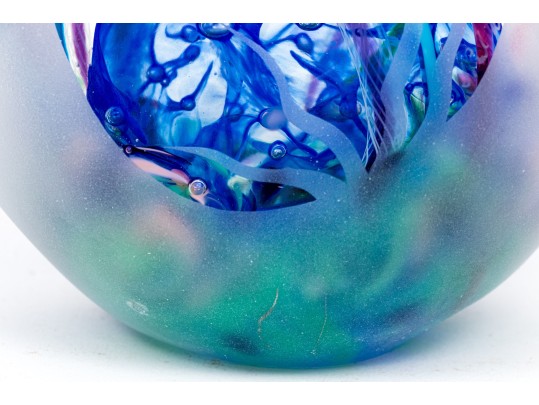 Fabulous Signed Large Art Glass Teardrop Form Paperweight