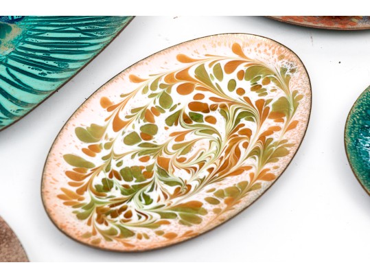 Collection Of Six Enamelware Plates