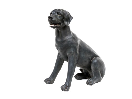Resin Figure Of A Seated Labrador Dog