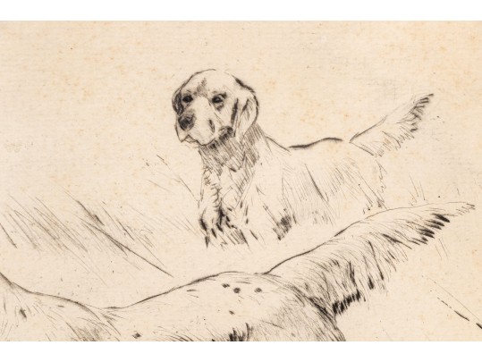 Mason Ltd Ed Lithograph, English Setters, 1941