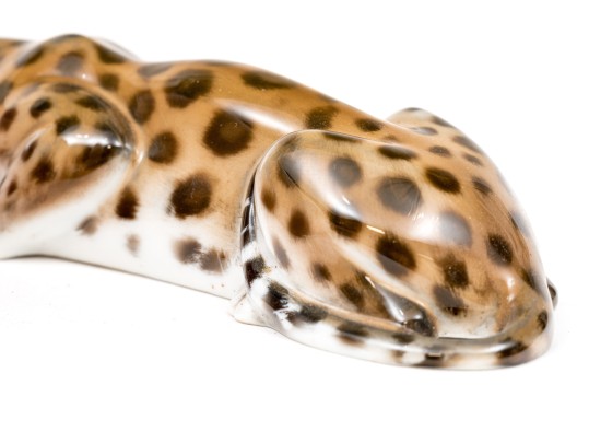 German Rosenthal Hand-Painted Porcelain Crouched Leopard