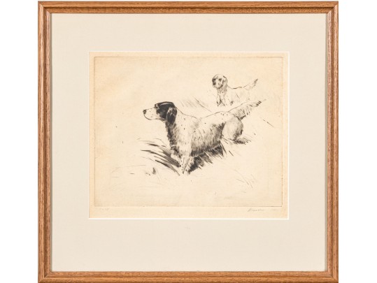 Mason Ltd Ed Lithograph, English Setters, 1941