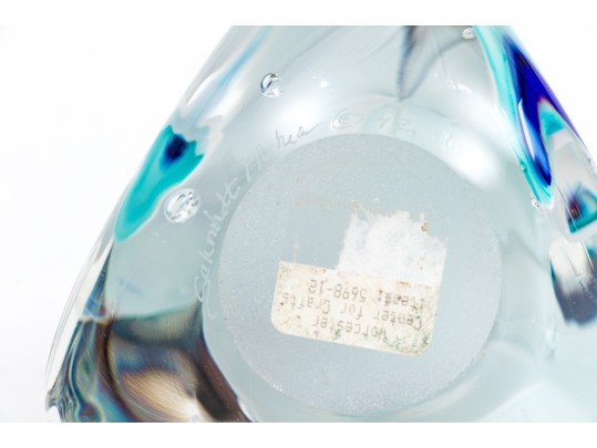 Michael Schmidt And Sonia Rhea Art Glass Paperweight, 1992