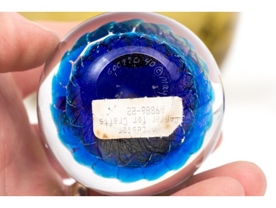 Four Fabulous Artisanal Hand-blown Glass Paperweights