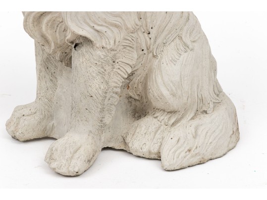Cast Stone Seated Retriever Puppy